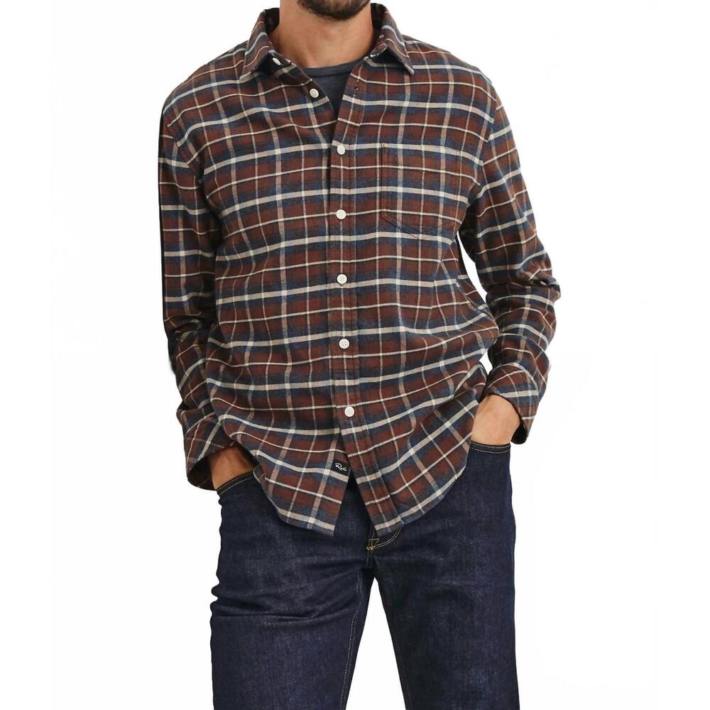 NEW RAILS forrest shirt in hickory blue